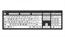 Klawiatura PC Braille sześciopunktowy i nadruk XL Print (US, NERO) LKB-BRALPBW-BJPU-US