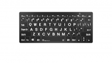 Klawiatura PC LargePrint Bluetooth mini Logickeyboard (typ: US, białe znaki / czarne tło) LKB-LPWB-BTPC-US