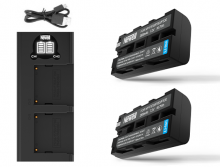 Zestaw ładowarka Newell DL-USB-C i dwa akumulatory NP-F570 do Sony