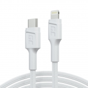 Kabel USB typ C - Apple Lightning Green Cell (1m) biały
