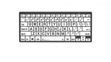 Klawiatura PC LargePrint Bluetooth mini Logickeyboard (typ: US, czarne znaki / białe tło) LKB-LPBW-BTPC-US