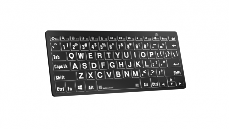 Klawiatura PC XLPrint Bluetooth mini Logickeyboard (typ: US, białe znaki / czarne tło) LKB-LPWB-BTPC-US