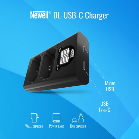 Ładowarka dwukanałowa Newell DL-USB-C do akumulatorów NP-BX1 do Sony