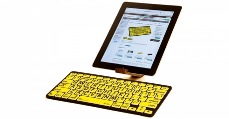 Klawiatura MAC XLPrint Bluetooth mini Logickeyboard (typ: US, czarne znaki / żółte tło) LKBU-LPBY-BTON-US