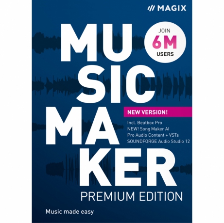 MAGIX Music Maker Studio Edition (Music Maker Premium Edition 2023 + Samplitude Music Studio + Focusrite)