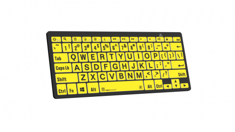 Klawiatura PC XLPrint Bluetooth mini Logickeyboard (typ: US, czarne znaki / żółte tło) LKB-LPBY-BTPC-US