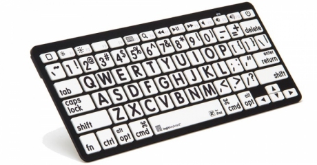 Klawiatura MAC XLPrint Bluetooth mini Logickeyboard (typ: US, czarne znaki / białe tło) LKBU-LPBW-BTON-US