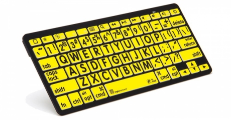 Klawiatura MAC XLPrint Bluetooth mini Logickeyboard (typ: US, czarne znaki / żółte tło) LKBU-LPBY-BTON-US